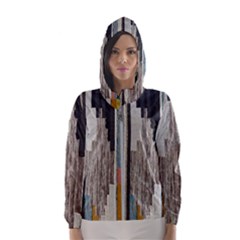 Abstract Pattern Women s Hooded Windbreaker