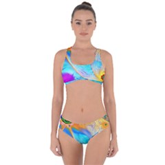 Artwork Digital Art Fractal Colors Criss Cross Bikini Set by Wegoenart