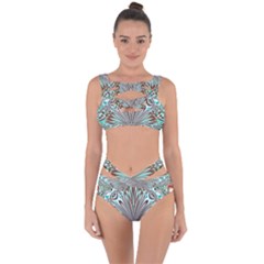 Crystal Design Crystal Pattern Glass Bandaged Up Bikini Set  by Wegoenart