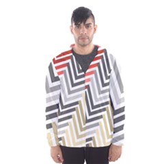 Abstract Colorful Geometric Pattern Men s Hooded Windbreaker by Vaneshart