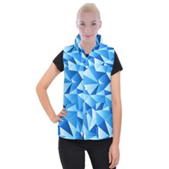 Triangles Abstract Blue Women s Button Up Vest by Vaneshart