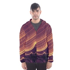 Lines Stripes Background Abstract Men s Hooded Windbreaker