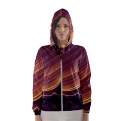 Lines Stripes Background Abstract Women s Hooded Windbreaker