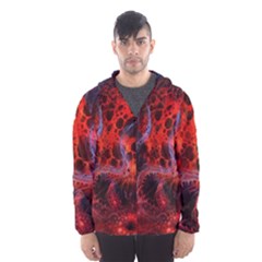 Art Space Abstract Red Line Men s Hooded Windbreaker