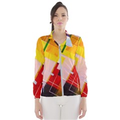 Abstract Lines Shapes Colorful Women s Windbreaker