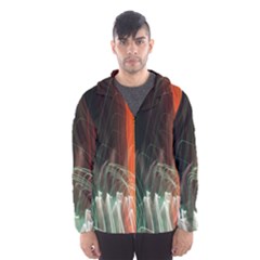 Fireworks Salute Sparks Abstract Lines Men s Hooded Windbreaker