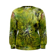 Abstract Spots Lines Green Women s Sweatshirt