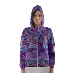 Stains Circles Watercolor Colorful Abstract Women s Hooded Windbreaker