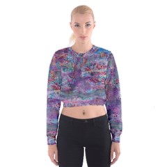 Stains Circles Watercolor Colorful Abstract Cropped Sweatshirt