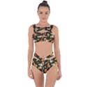 Tropical Print in Black Bandaged Up Bikini Set  View1