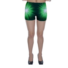 Green Blast Background Skinny Shorts by Mariart