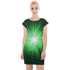 Green Blast Background Cap Sleeve Bodycon Dress by Mariart