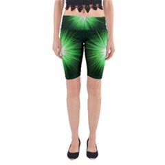 Green Blast Background Yoga Cropped Leggings by Mariart