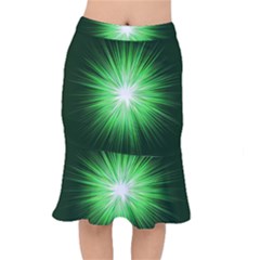 Green Blast Background Short Mermaid Skirt by Mariart