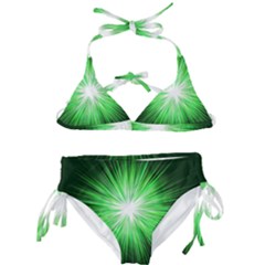 Green Blast Background Kids  Classic Bikini Set by Mariart