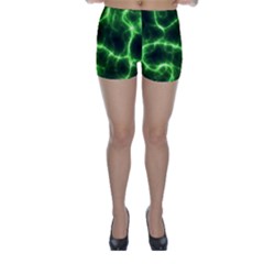 Lightning Electricity Pattern Green Skinny Shorts by Alisyart