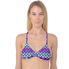 Forest Girl Bight Baby Blue Patttern Ombre Reversible Tri Bikini Top