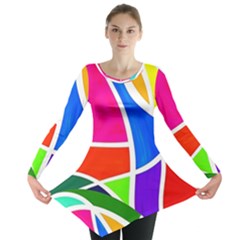 Abstract Background Long Sleeve Tunic  by Vaneshart