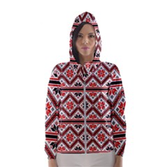 Folklore Ethnic Pattern Background Women s Hooded Windbreaker