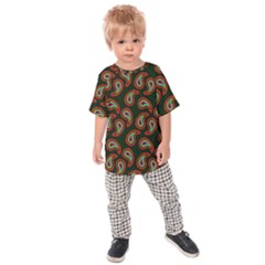 Seamless Paisley Pattern Kids  Raglan Tee