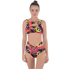 Abstract Clutter Bandaged Up Bikini Set 