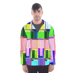 Glitch Art Abstract Men s Hooded Windbreaker