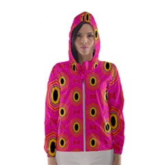 Abstract Clutter Women s Hooded Windbreaker