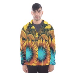 Floral Pattern Background Men s Hooded Windbreaker