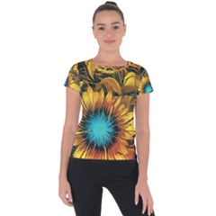 Floral Pattern Background Short Sleeve Sports Top  by Vaneshart
