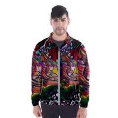 Seamless Abstract Background Red Men s Windbreaker