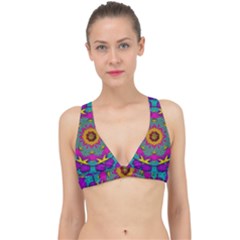 Fern  Mandala  In Strawberry Decorative Style Classic Banded Bikini Top by pepitasart