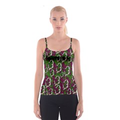 Green Fauna And Leaves In So Decorative Style Spaghetti Strap Top by pepitasart