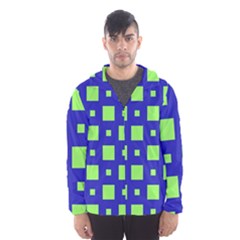 Squares Grid Seamless Men s Hooded Windbreaker