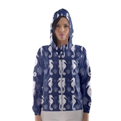 Seahorse Shell Pattern Women s Hooded Windbreaker