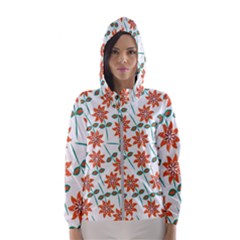 Vector Flower Floral Women s Hooded Windbreaker