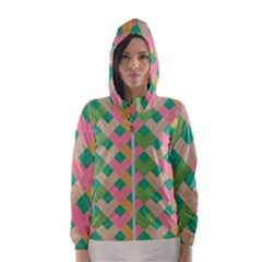 Abstract Seamless Pattern Women s Hooded Windbreaker