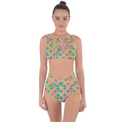 Abstract Seamless Pattern Bandaged Up Bikini Set 