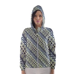 Abstract Seamless Pattern Graphic Women s Hooded Windbreaker
