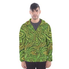 Background Abstract Green Men s Hooded Windbreaker