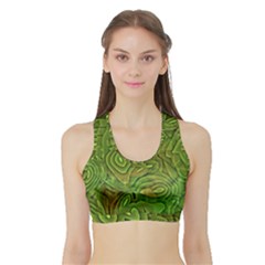 Background Abstract Green Sports Bra With Border