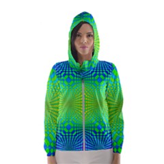 Pattern Colorful Abstract Women s Hooded Windbreaker