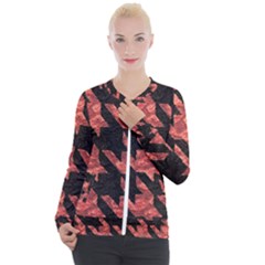 Fabric Pattern Dogstooth Casual Zip Up Jacket