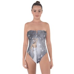 Wonderful Fairy With Butterflies And Dragonfly Tie Back One Piece Swimsuit