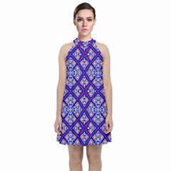 Symmetry Velvet Halter Neckline Dress  by Sobalvarro