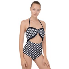 Dot Dots Dotted 2 Black Black Scallop Top Cut Out Swimsuit by impacteesstreetwearten