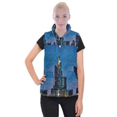 Smart City Circuit Board Women s Button Up Vest by Wegoenart