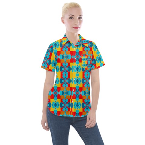 Pop Art  Women s Short Sleeve Pocket Shirt by Sobalvarro