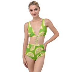 Lemon Fruit Healthy Fruits Food Tied Up Two Piece Swimsuit by Wegoenart