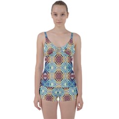 Pattern Tie Front Two Piece Tankini by Sobalvarro