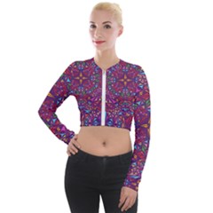 Kaleidoscope  Long Sleeve Cropped Velvet Jacket by Sobalvarro